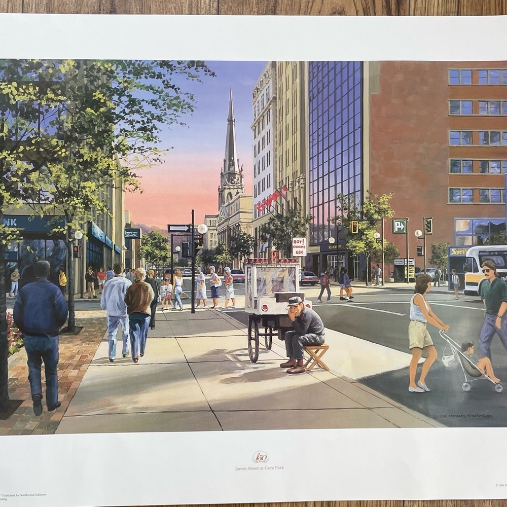 Hamilton Spectator 150th anniversary print of Hamilton~James at Gore park